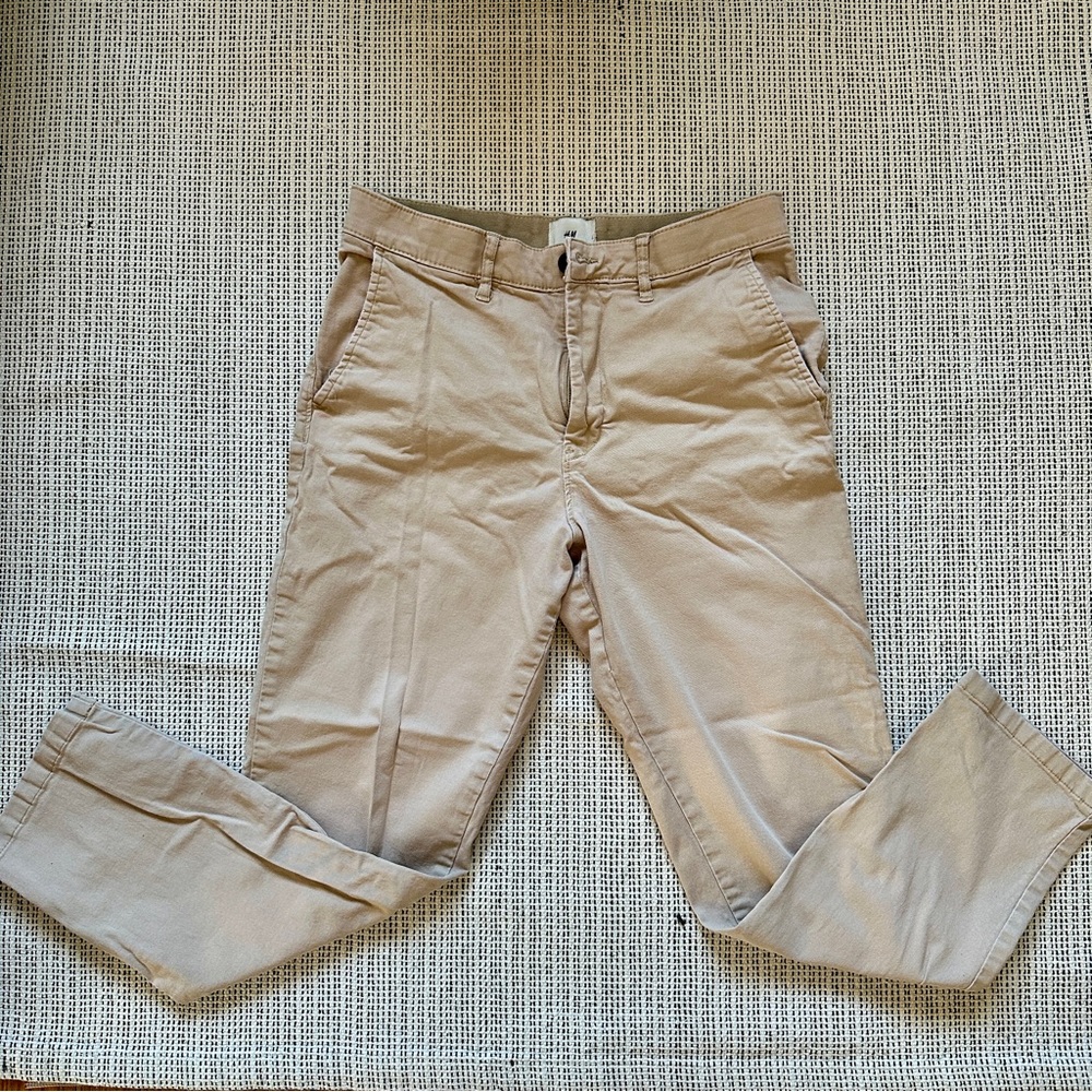 H&M Men’s Slim Cropped Fit Chino Pants Khaki/Beige 30 Waist